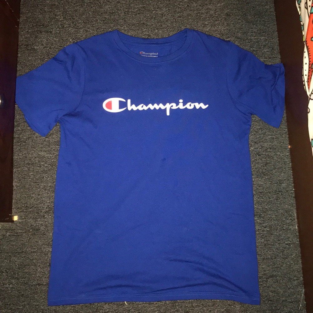 Royal blue Champion graphic tee